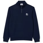 Sweat-shirt Lacoste  SWEATSHIRT  BLEU MARINE COL MONTANT ZIPPÉ IMPRIMÉ