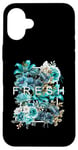 Coque pour iPhone 16 Plus Bleu sarcelle Aqua Fresh BloomTeal Aqua Graphic