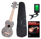 Ukulele Soprano Uke Guitar Kit 21'' 4 Cordes pour Débutant L'éléphant Lapins