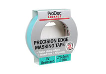 ProDec Advance 24mm (1 inch) x 50m UV Resistant Precision Edge Multi Surface Painters Masking Tape for Razor Sharp Lines with No Paint Bleed For Indoor & Outdoor Painting and Decorating, 1"