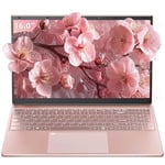 Fsjun 16" Rose Gold Laptop, Celeron N5105 CPU(up to 2.9GHz), DDR4 16GB RAM 1T SSD, FHD IPS Display, Backlit KB, Fingerprint Unlock, USB 3.0, HDMI, WiFi/BT, notebook for Work, Study and Play