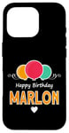 Coque pour iPhone 16 Pro Joyeux anniversaire en disant Marlon