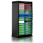 Black 18 Game Storage Tower for PS5 PS4 PS3 Xbox One Series S/X & Blu-Ray discs