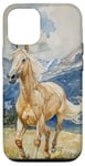 Coque pour iPhone 13 Aquarelle Running Palamino Horse in Meadow