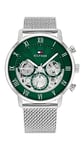 Tommy Hilfiger Montre Analogique Multifunction à Quartz pour Homme avec Bracelet en Acier Inoxydable argenté - 1710567