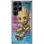 ERT Group Coque de téléphone Portable pour Samsung S23 Ultra Original et sous Licence Officielle Marvel Motif Groot 001 Parfaitement adapté à la Forme du téléphone Portable, Coque en TPU