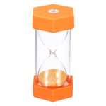 5 Min Sand Timer, Hexagon with Plastic Cover, Count Down Sand Clock Glass Orange