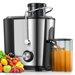 FOHERE Juicer Machines 600W, 3" Wide Mouth Juicers Whole Fruit and Vegetable, Fruit Juicer Machine with Anti-Drip Spout, 2 Speeds, Stainless Steel, Easy to Clean, BPA-Free