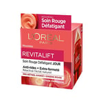L'Oréal Paris - Revitalift - Soin Rouge Défatigant & Énergisant - Anti-Rides & Extra-Fermeté - Enrichi au Pro-Rétinol et au Ginseng Rouge - Pour Tous Types de Peaux - 50 ml