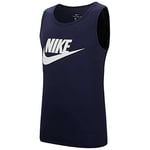 Nike M NSW Tank Icon Futura Débardeur Homme, Obsidian/(White), FR : 2XL (Taille Fabricant : 2XL)