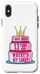 Coque pour iPhone X/XS J'ai accouché il y a 13 ans, mon anniversaire Where's My Cake Funny Mom