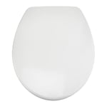 Amazon Basics O-shaped Heavy-Duty Soft-Close and Quick-Release Urea Toilet Seat, Universal Size, White, 37 x 42.5 cm