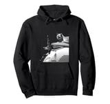 Cat sitting on the motorcycle Hasselblad 501cm 907x and x2d Pullover Hoodie