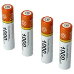 4x AAA Micro Battery for Siemens Gigaset A155 A200 AS280 AS285 AS28H 1000mAh