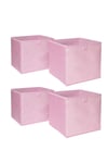 Pack of 4 Matte Velvet Cube Storage Boxes