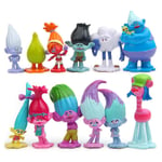 12 st Trolls serie figurleksaker tecknad samlarmodell mini trolldockor bordsdekorationer dekor barn present