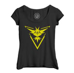 T-Shirt Femme Col Echancré Pokemon Go Equipe Intuition Geek Jeux Video