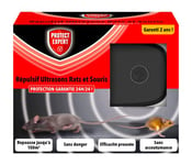 PROTECT EXPERT Ultrason Rats & Souris - Répulsif Anti Rats et Souris - sans Accoutumance - Repousse jusqu'à 150 m2 - Protection Garantie 24h/24, Noir