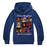 Five Nights at Freddy's FNAF Barn Hoodie med långa ärmar för pojkar, marinblå Navy blue 140 cm