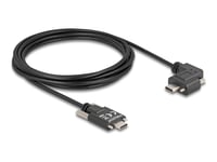 Delock - Usb-Kabel - 24 Pin Usb-C (Hann) Til 24 Pin Usb-C (Hann) Venstre/Høyre-Vinklet - Usb 2.0 - 3 A - 3 M - Støtte For Power Delivery 3.0, Usb-C Power Delivery (60W), Tommelskruer - Svart