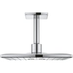 GROHE Set Douche de tete Bras 2 Jets Rainshower 310 SmartActive Cube 26481000, Chrome, 142 mm