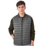 Crew Clothing Mens Bomber Collar Bodywarmer Gilet - Grey Nylon - Size X-Large