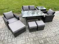 Wicker Outdoor Garden Furniture Set Patio Furniture Rattan Rectangular Dining Table Lounge Sofa