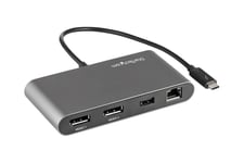 StarTech.com Thunderbolt 3 Mini Dock - Portable Dual Monitor w/ DP 4K 60Hz - 2X USB-A Hub (3.2/2.0), GbE - 28cm Cable - TB3 Multiport Adapter - Mac/Windows - Upgraded Version of TB3DKM2DP (TB3DKMDPL) - dockningsstation - Thunderbolt 3 - 2 x DP - 1GbE