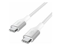 Belkin Boostcharge - Usb-Kabel - 24 Pin Usb-C (Hann) Til 24 Pin Usb-C (Hann) - Usb 2.0 - 2 M - Opp Til 240 W Strømforsyningsstøtte - Hvit