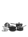 Ninja Foodi Zerostick Stackable 5 Piece Set - 16Cm Milk, 16/18/20Cm Saucepans &Amp; 24Cm Frying Pan, Non Stick - C55000Uk