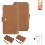 2in1 protection case for Oppo Reno8 Pro wallet brown cover pouch