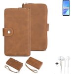 Wallet + Protective case for Oppo A33 cover brown