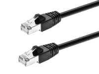 Monoprice Cat6A 50ft Black Patch Cable Double Shielded (S/FTP) 26AWG 10G Pure Bare Copper Snagless RJ45 Fullboot Series Ethernet Cable