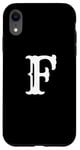 iPhone XR Letter F in white large bold American west style font Case