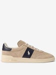 Polo Ralph Lauren Heritage Aera Suede Trainers - Beige/White, Beige/White, Size 8, Men