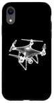 Coque pour iPhone XR Drone 3D Wireframe - Drone volant vintage amateur de pilote