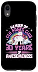 iPhone XR 30 Years Old Farts Club Unicorn 30th Birthday Funny Case