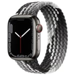 Slitstarkt och Elastiskt Apple Watch Armband 38mm/40mm/41mm Svart/Vit XS