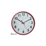 Horloge murale à quartz diamètre 30 cm - rouge