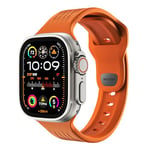 LULULOOK Bracelet en FKM pour Apple Watch Ultra 2, en Caoutchouc Fluoré, Agréable et Souple, Résistant à L'Oxydation et à La Corrosion, Bracelet pour Apple Watch Serie 9, 10 8 (49/46/45/44mm, Orange)