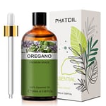 PHATOIL Huile Essentielle Origan 100 ml, Huile Essentielle pour Diffuseur Pure Naturelle, Huile d’Origan pour Aromathérapie Humidificateur, DIY Bougies