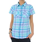 Columbia Women's Saturday Trail III Plaid SS Shirt - Miami Plaid, X-Small