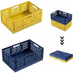 2 pièces Robuste boîte plastique pliable Mini Stockage Pliables Paniers Pliante Crate RéCipient Durable boîte stable plastique empilable avec