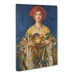 The Golden Bowl By Frank Cowper Cadogan Classic Painting Canvas Wall Art Print Ready to Hang, Framed Picture for Living Room Bedroom Home Office Décor, 20x14 Inch (50x35 cm)