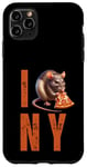 Coque pour iPhone 11 Pro Max Funny NY City Rat Mangeant Pizza Pepperoni