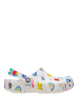 Crocs Kids' Classic Graphic Clogs, White/Multi