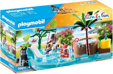 Playmobil 70611 Family Fun Aqua Park Children's Pool with Slide, indoor and toy,