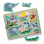 Melissa & Doug Puzzle Sonore Le Zoo, Cadeau pour garçon ou Fille de 2 3 4 Ans, Montessori, d'éveil et 1er âge, Bois Classique, Jouets d'activité et de développement, 50215