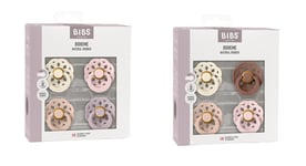 BIBS - Pacifier Boheme 4 PACK - Dusky Lilac & Blush Mix  - Size 2 - Bundle