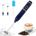 Milk Frother Handheld, Double Whisks 2 in 1 Coffee Whisk Milk Foamer Drink Mixer, USB Rechargeable Electric Milk Frother Whisk, 3 Speed Adjustable Hand Frother for Latte Cappuccino Hot Chocolate Egg